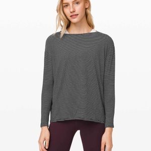 Lululemon back in action long sleeve striped shirt. Size tag missing